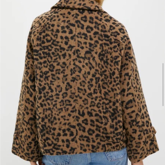 TUCKERNUCK Brushed Woolen Leopard Drew Short Trench Coat Size XL NWT - Picture 6 of 11